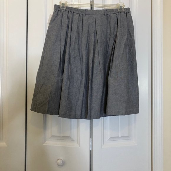 Modcloth Moon Living the Dream Grey Chambray Skirt XL NWT - Picture 4 of 10